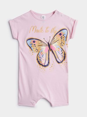 Jet Infant Girls Pink Butterfly Romper