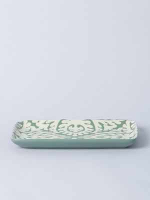 Reactive Glaze Print Platter Green 20cm