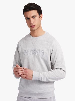 Men's Guess Grey Aldwin Crew Neck Sweatshirt