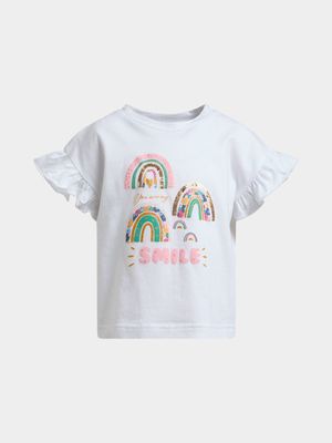 Older Girl's White Graphic Print T-Shirt