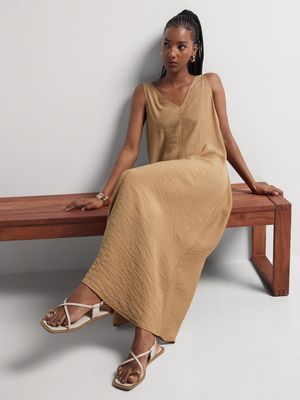 Deep V-neck Textured Sundress