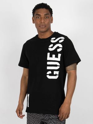 Men's Guess Black Big Logo  T-Shirt