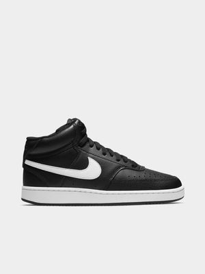 Women's Nike Court Vision Black/White Mid Sneakers