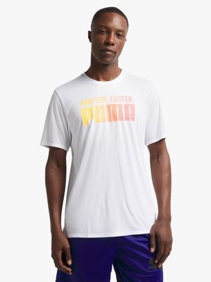 Mens Puma Run Favourites Forever Faster White Tee