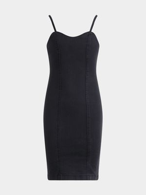 Jet Older Girls Black Denim Bodycon Dress