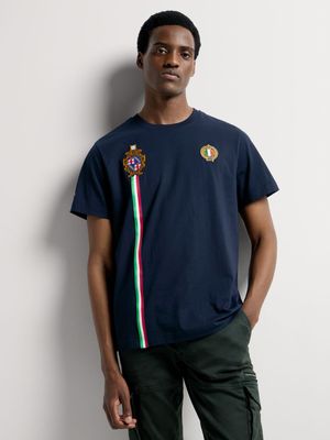 Fabiani Men's Navy Tape & Badge T-shirt