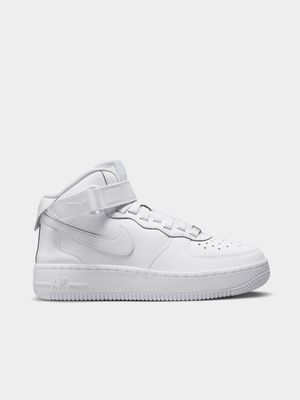 Nike Junior Air Force 1 Mid White Sneaker