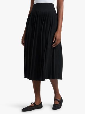 Jet Women's Black Pleated Basque Skirt