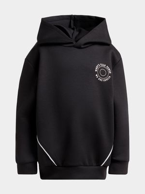 Girls TS Modal Unbrushed Piping Black Hoodie