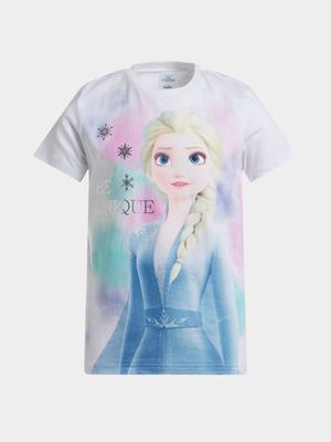 Jet Younger Girls White Frozen Be Unique T-Shirt