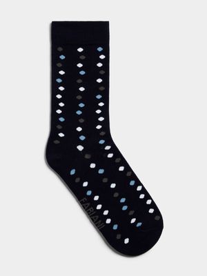 Fabiani Men's Black Multi Spot Socks