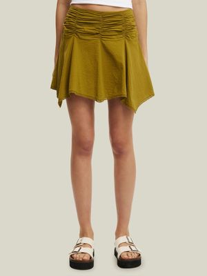 Women's Cotton On Green Georgie Hanky Hem Mini Skirt