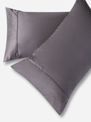 Grace Most Lustrous Gold Seal Certified Egyptian Cotton 400 Thread Count Pillowcase Set Pewter