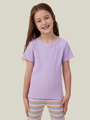 Cotton On Kids Girl Purple Raya Rib Baby T-shirt