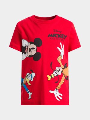 Jet Younger Boys Red Mickey & Friends T-Shirt