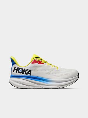 Mens Hoka Clifton 9 Blanc White/Virtual Running Shoes