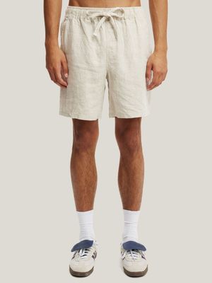 Men's Cotton On Beige Linen Easy Shorts