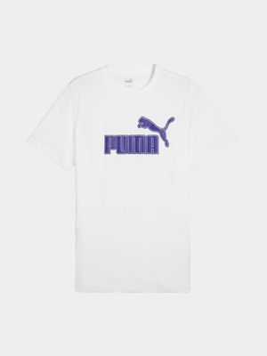 Mens Puma Sports Club White/Blue Tee