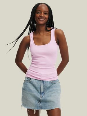 Women's Cotton On Pink Byron Scoop Tank Top