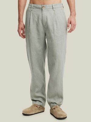 Men's Cotton On Green Linen Pleat Pants