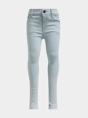 Jet Younger Girls Bleached 5 Pocket Jeans