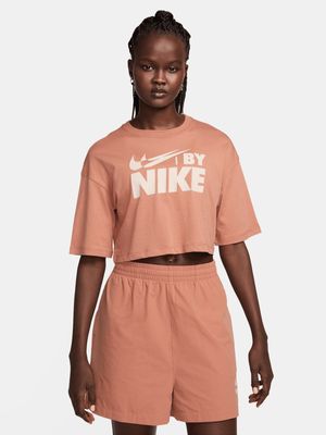 Womens Nike Sportswear Orange Cropped Tee