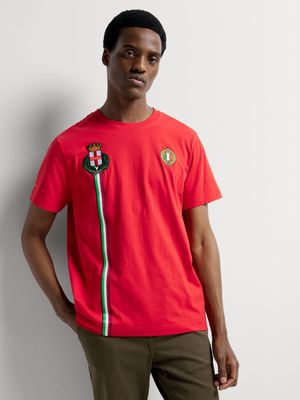 Fabiani Men's Red Tape & Badge T-shirt