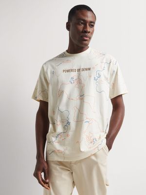 Men's Relay Jeans Map Ecru T-Shirt