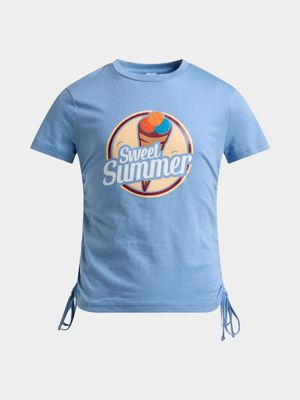 Jet Younger Girls Mid Blue T-Shirt