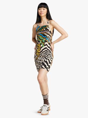 adidas Originals x Farm Rio Women's 3-Stripe Multicolour Mini Dress