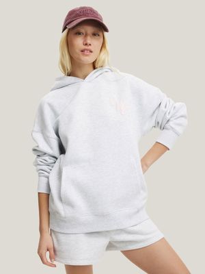 Women's Cotton On Grey Plush Premium Graphic Hoodie