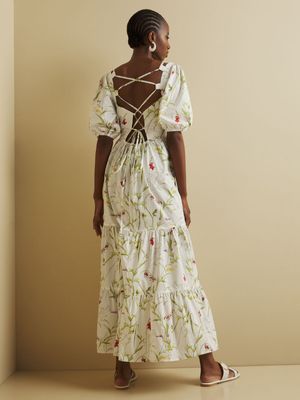 Women's Iconography Tiered Maxi Dress Botanical Print