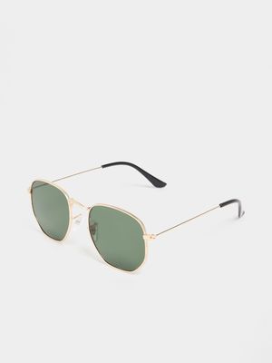 Women's Gold Round Sunglasses