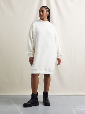 Women's Canvas Funnel Neck Sweat Dress