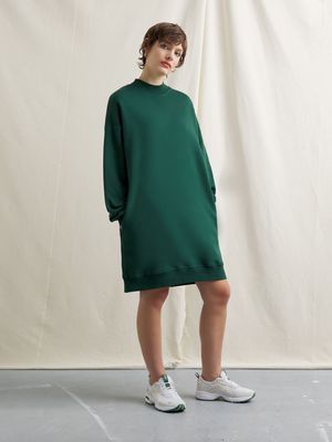 Women's Canvas Funnel Neck Sweat Dress