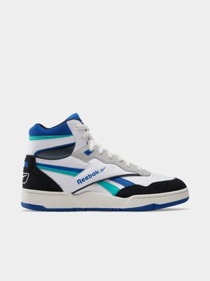 Reebok Men's BB 4000 II Mid White/Blue Sneaker