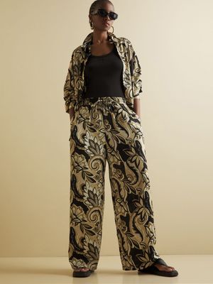 Women's Iconography Neutral Co-ord Drawcord Printed Pants