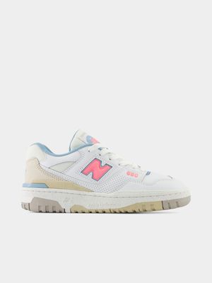 New Balance Junior B550 v1 White/Pink/Beige Sneaker