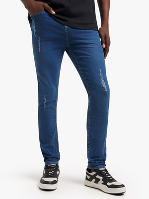 Men's Mid Wash Rip & Repair Skinny Jeans