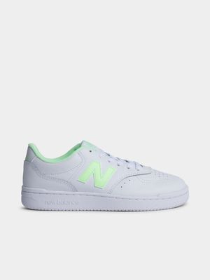 Women's New Balance BB80 White/Green Sneaker