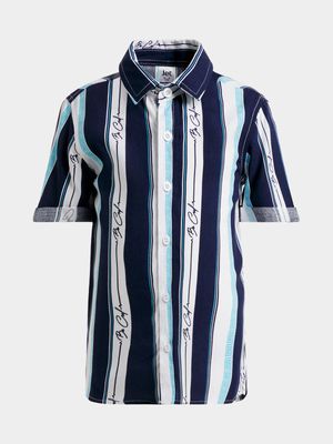 Jet Younger Boys Blue/White Shirt