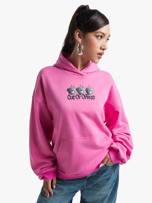 Women's Pink Oversized Hoodie