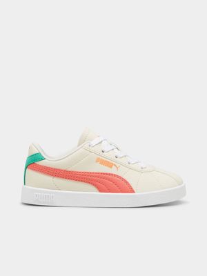 Junior Pre-School Puma Club 2 Beige/Peach/Green Sneakers