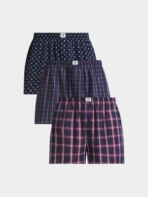 Men's Markham Navy Check boxer