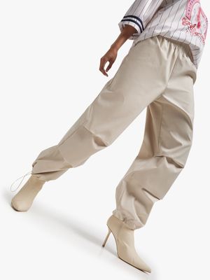 Women's Natural Taslon Parachute Pants