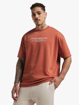 Mens TS Graphic Fleece Rust Short Sleeve Top