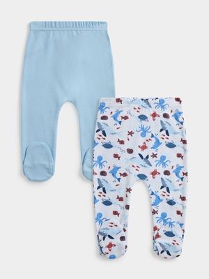 Jet Infant Boys Light Blue 2 Pack Mommy & Me Leggings