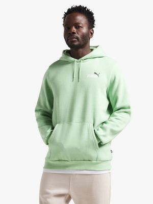 Mens Puma Essential 2 Colour Small Logo Green Hoodie