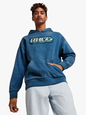 Puma Men's Mercedes-AMG PETRONAS Crew Blue Hoodie