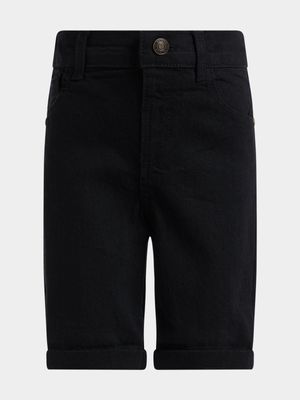 Jet Younger Boys Black Denim Shorts